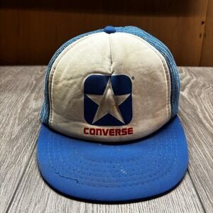 Vintage Converse Shoes 1990s Trucker Hat Snapback Rare White Blue Streetwear